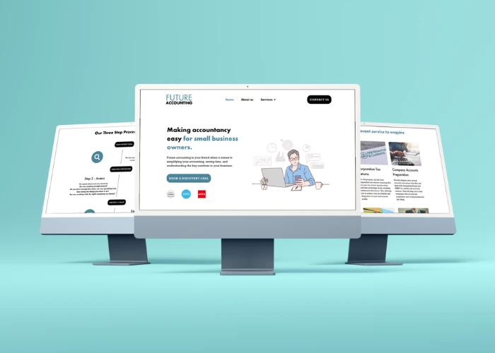 future accounting clean website design